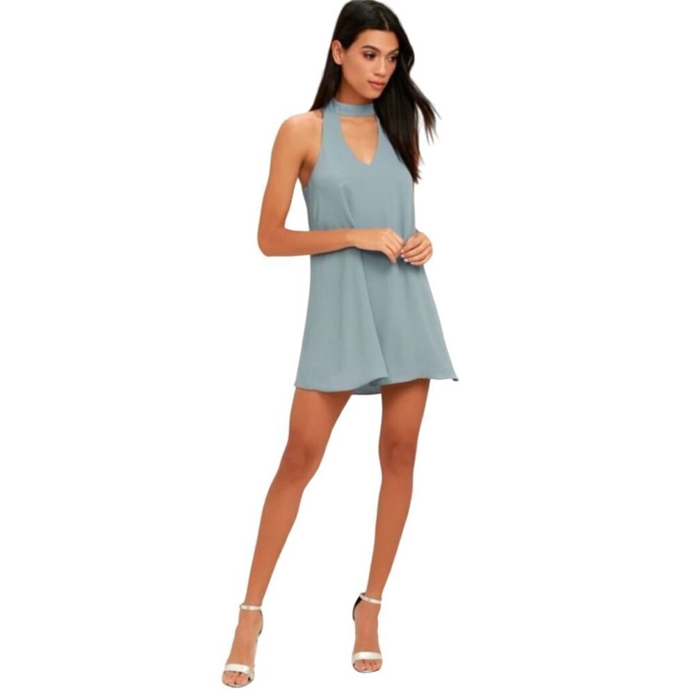 Lulus Halter Keyhole Mini Dress XS NWT‎ Retro Swing Hippie Boho Rockabilly Soft